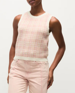 Veronica Beard - Jerrel Knit Tank - Off White/Pink Clay