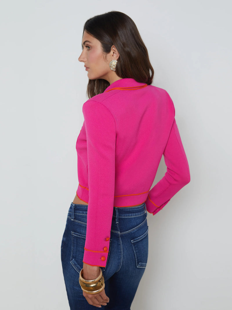 L'agence - Neo Cropped Cardigan - Pink/Orange