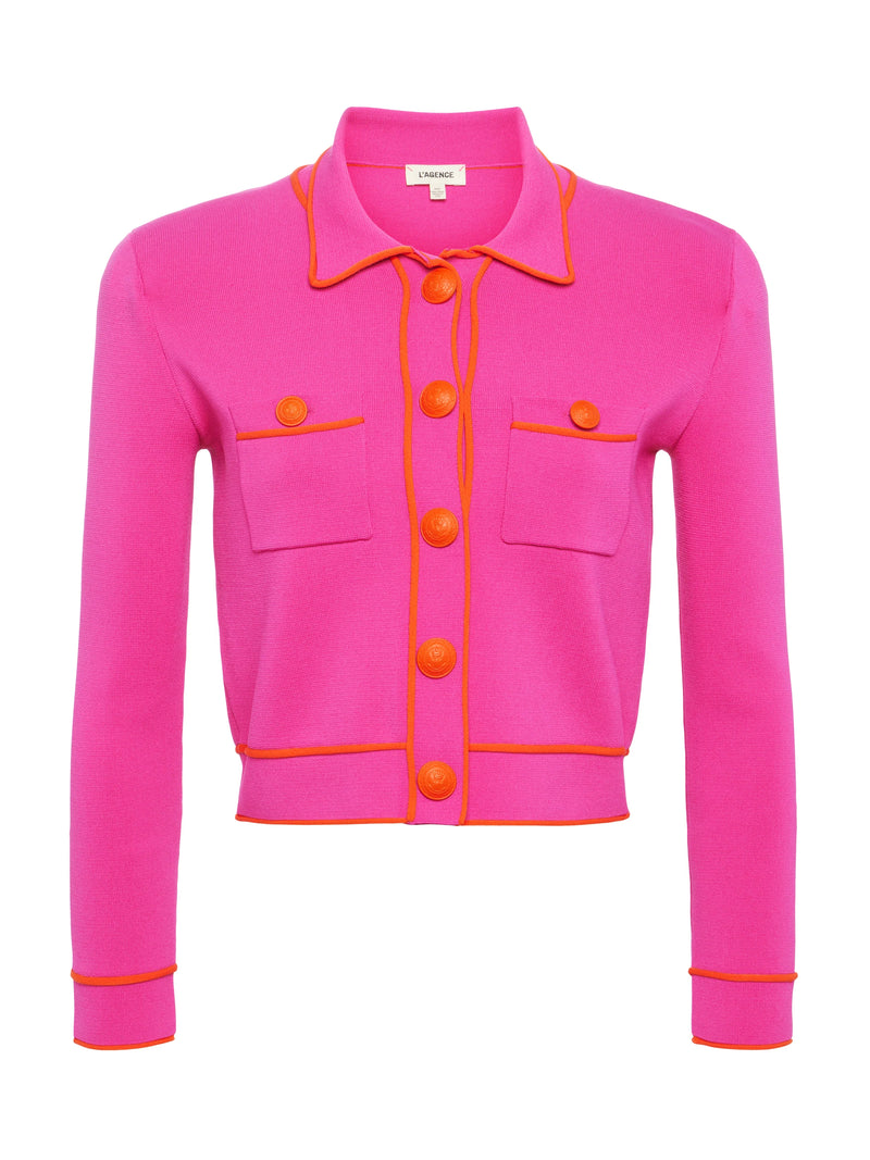 L'agence - Neo Cropped Cardigan - Pink/Orange