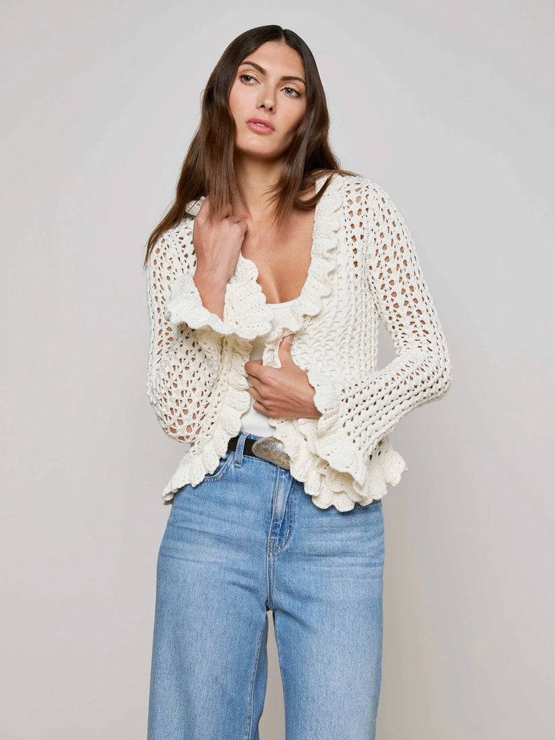 L'agence - Solaris Crocheted Cardigan - Ivory