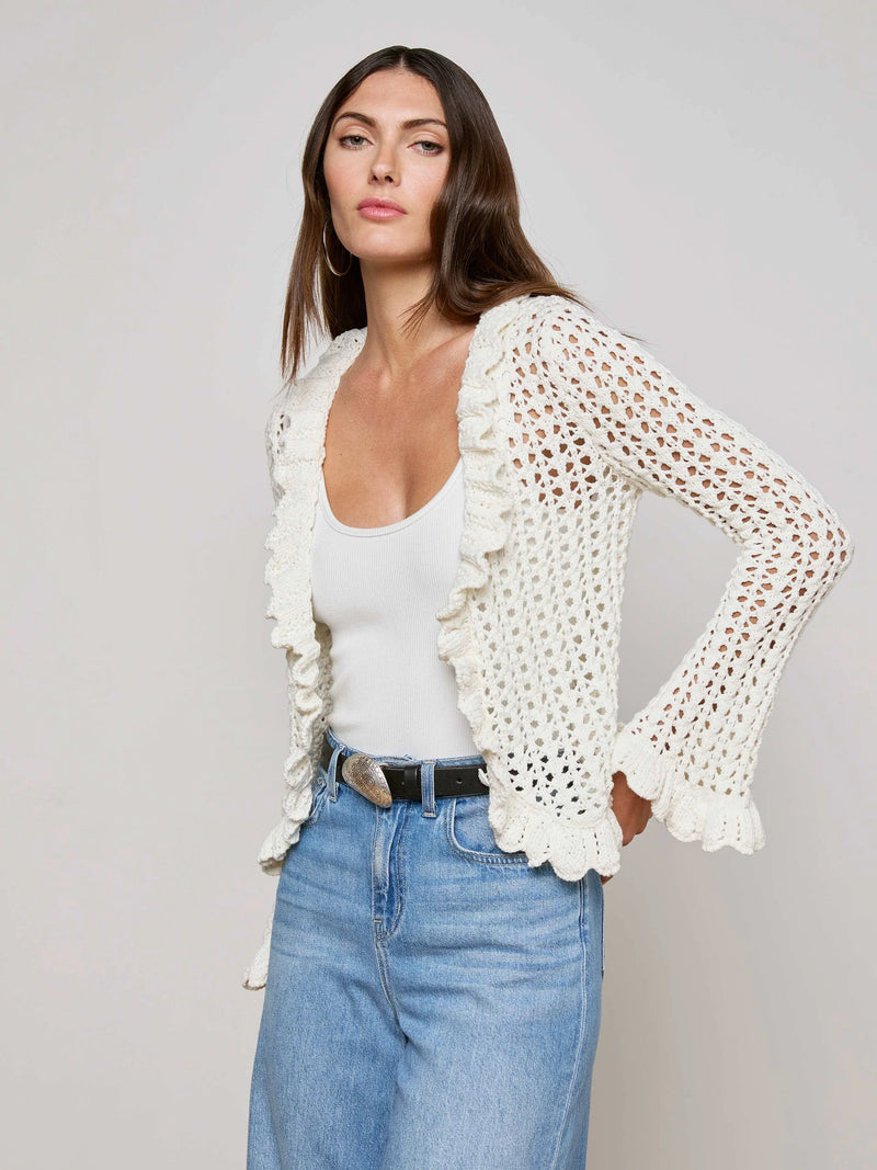 L'agence - Solaris Crocheted Cardigan - Ivory