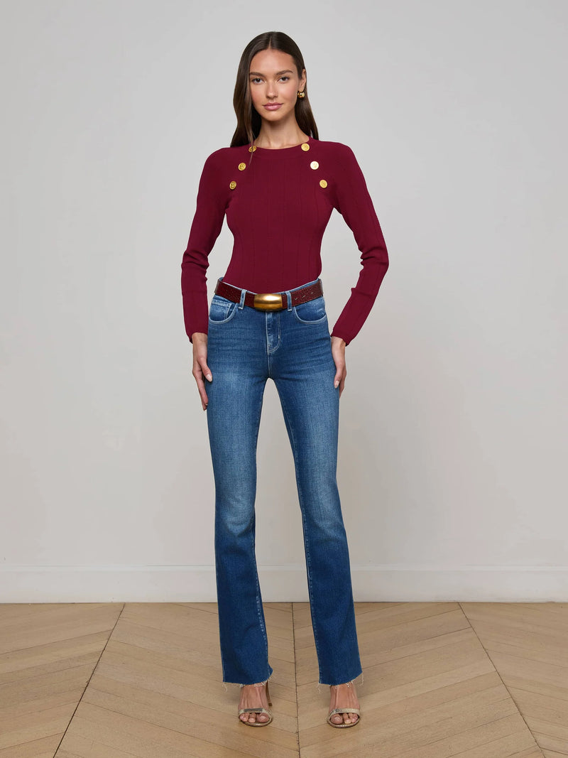 L'agence - Gretchen Pullover - Black Cherry/Gold