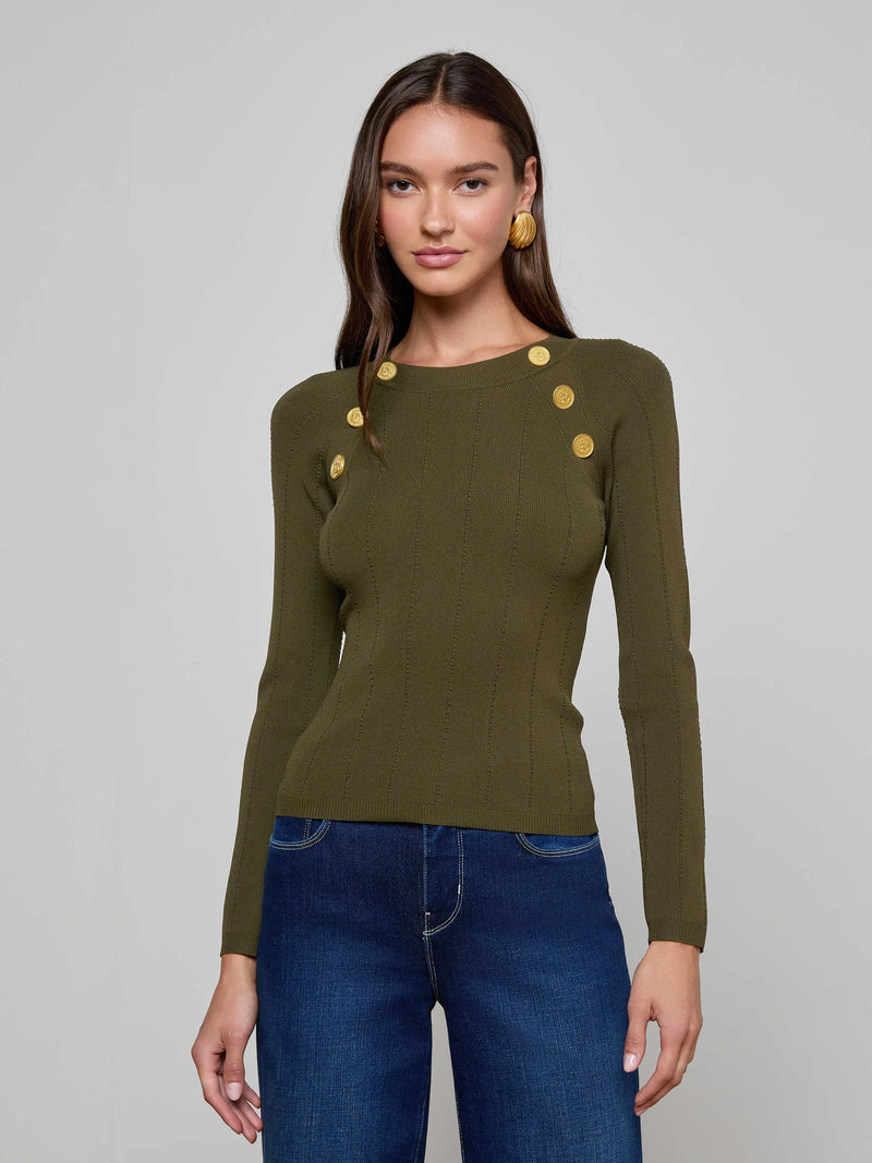 L'agence - Gretchen Pullover - Deep Olive/Gold