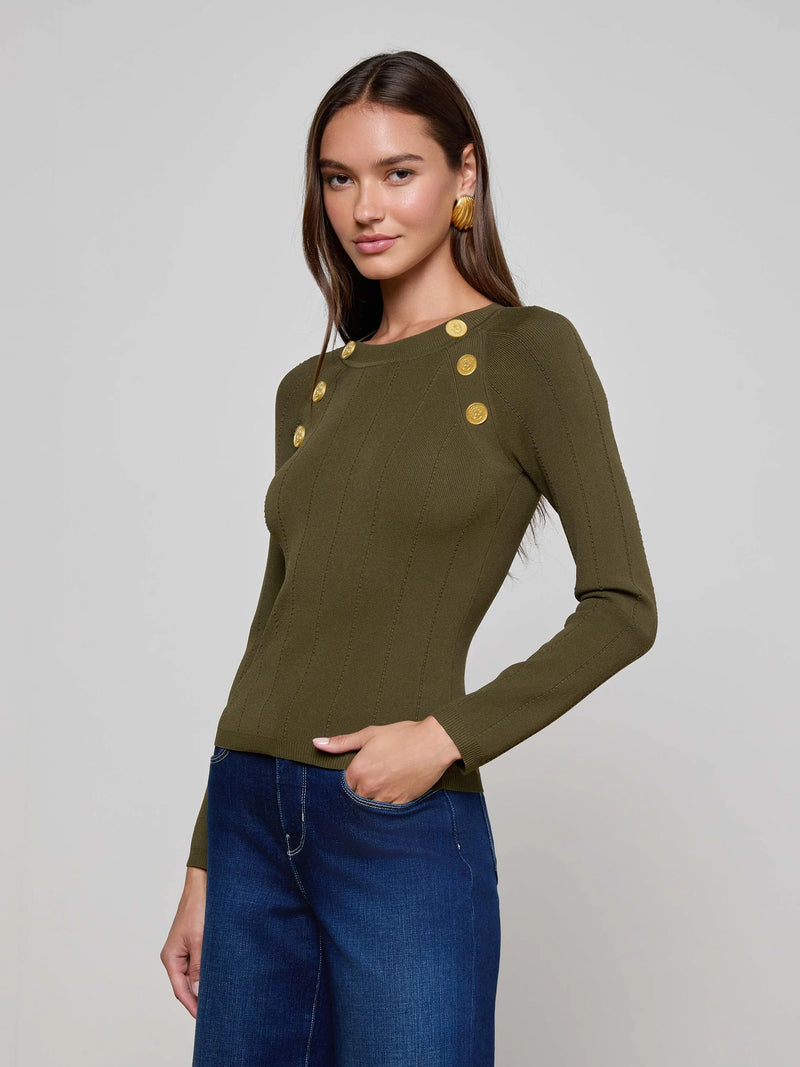 L'agence - Gretchen Pullover - Deep Olive/Gold