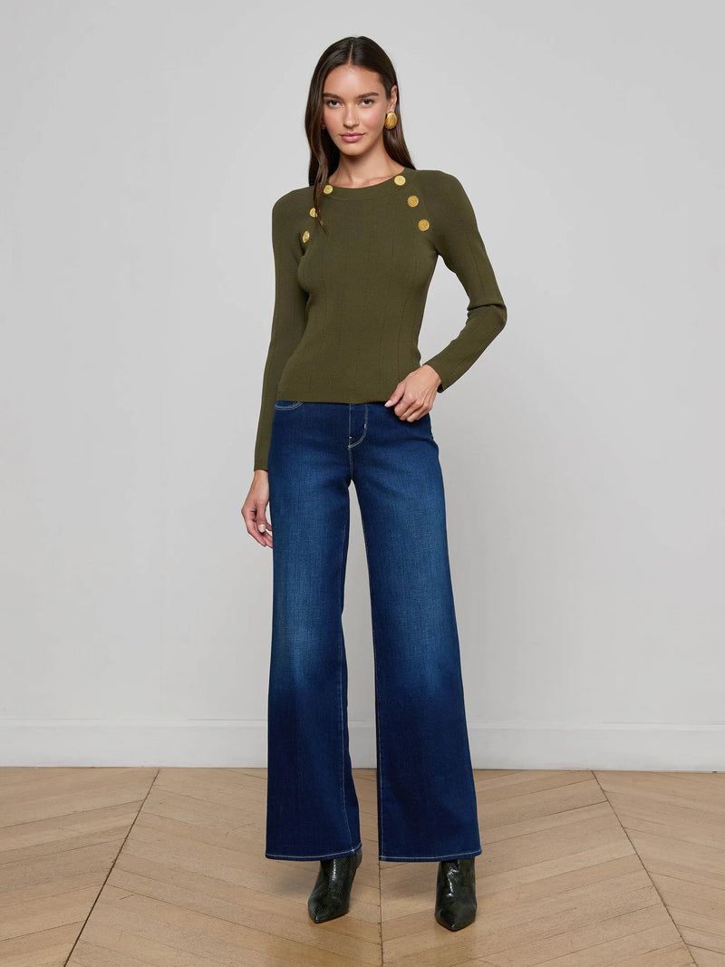 L'agence - Gretchen Pullover - Deep Olive/Gold