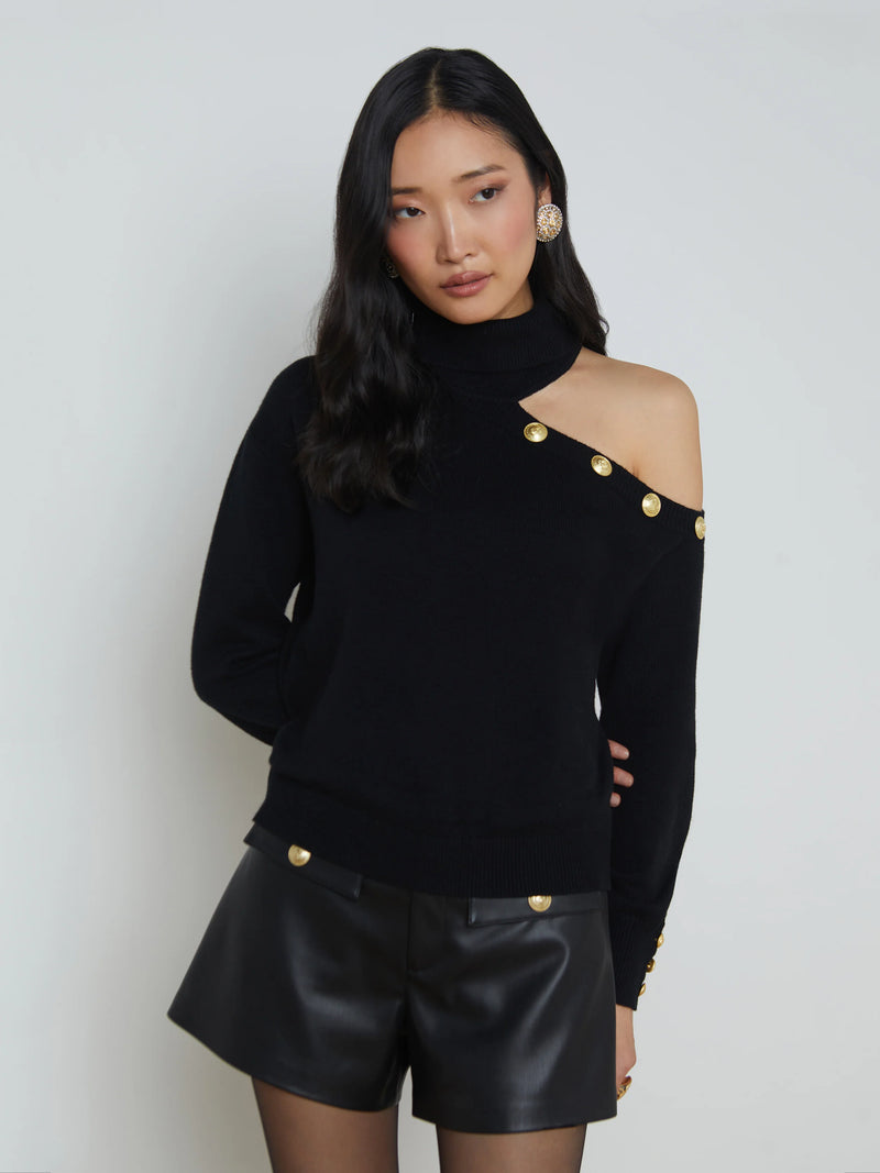 L'agence - Brixie Cutout Turtleneck - Black/Gold