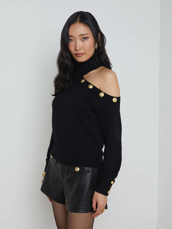 L'agence - Brixie Cutout Turtleneck - Black/Gold