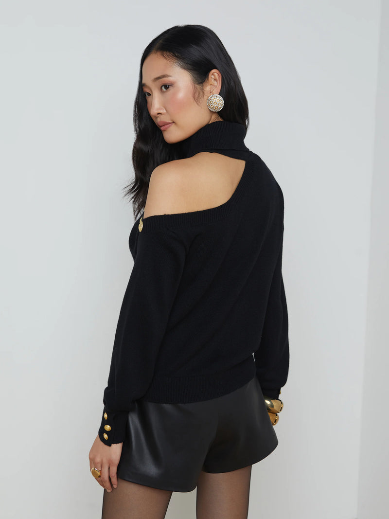 L'agence - Brixie Cutout Turtleneck - Black/Gold