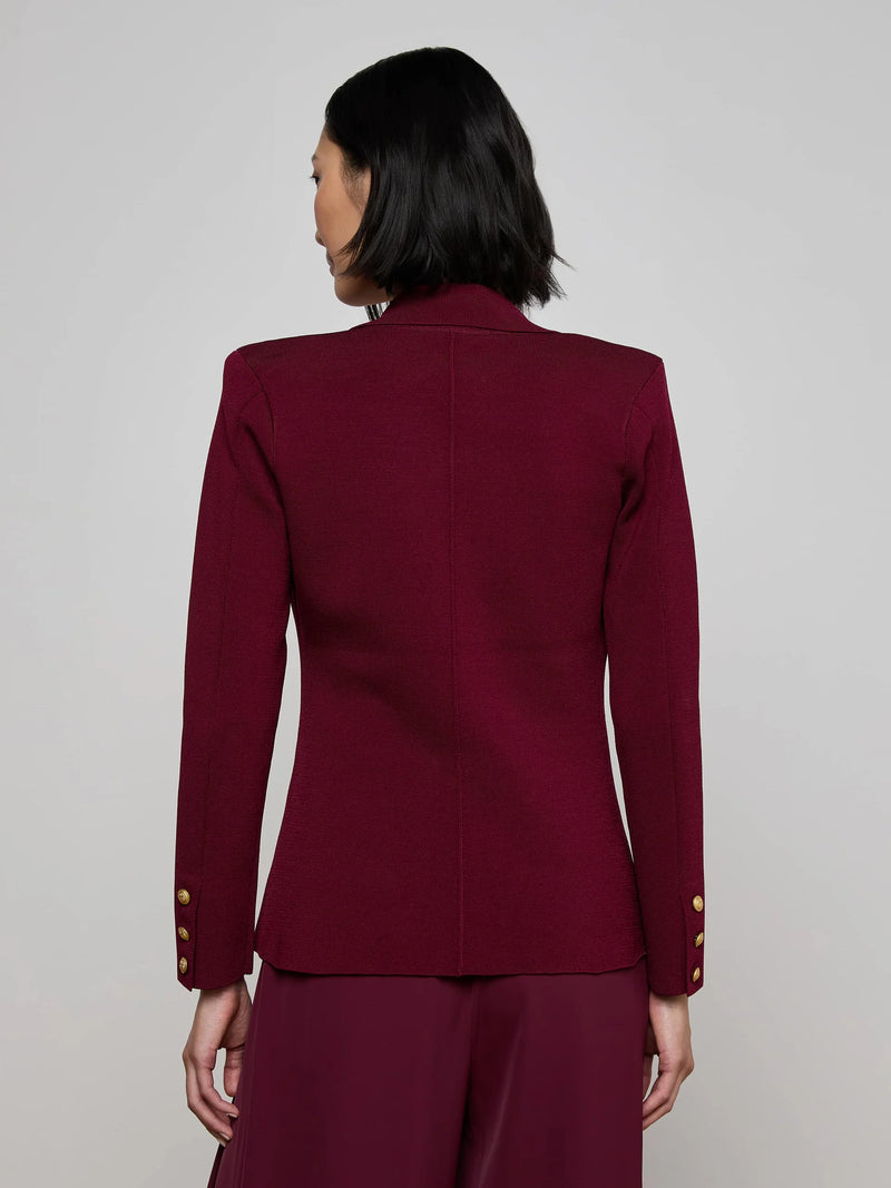 L’agence - Chamberlain Knit Blazer - Dark Port/Gold