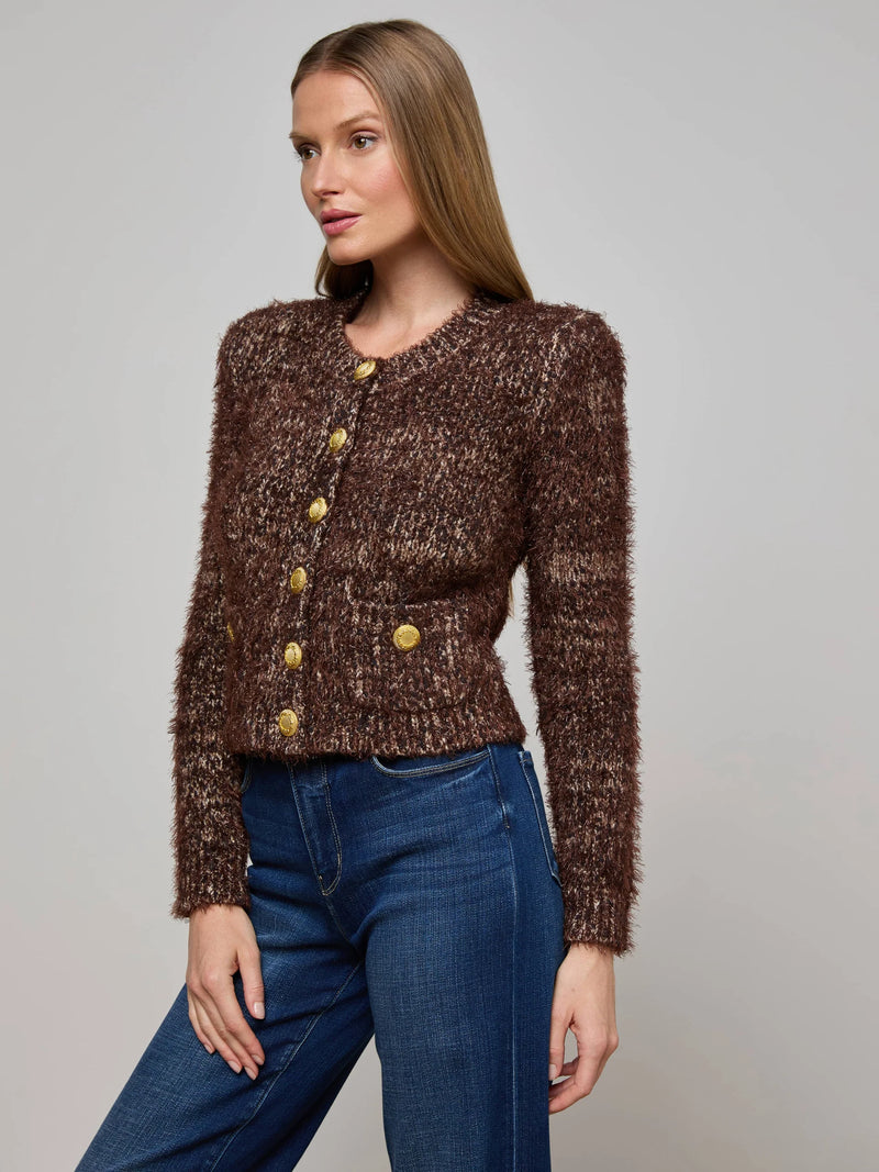L'agence - Una Knit Cardigan - Chocolate Multi