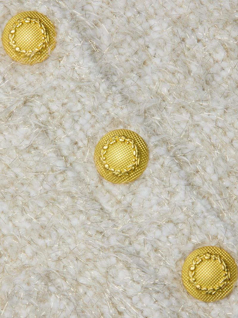 L'agence - Una Knit Cardigan - Ivory/Gold Lurex Multi