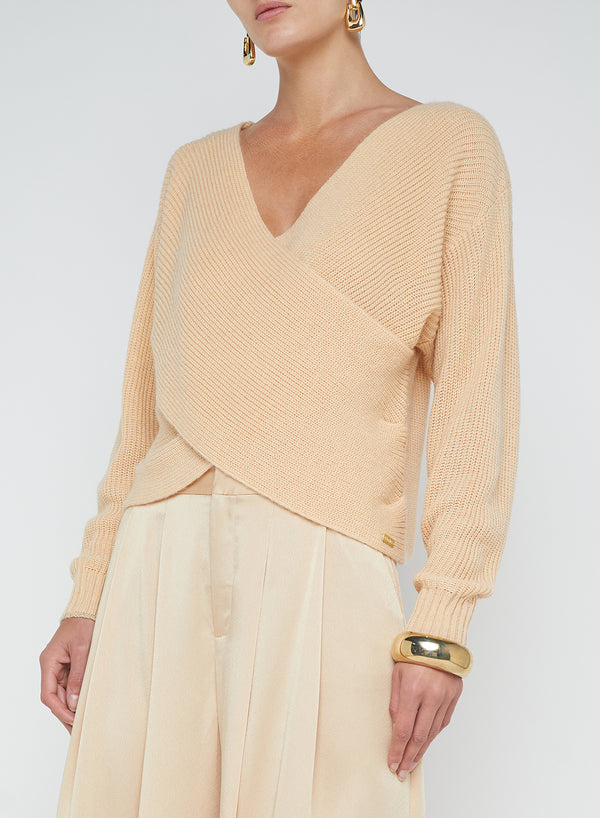 L’agence - Antonella Crossover Sweater - Warm Sand