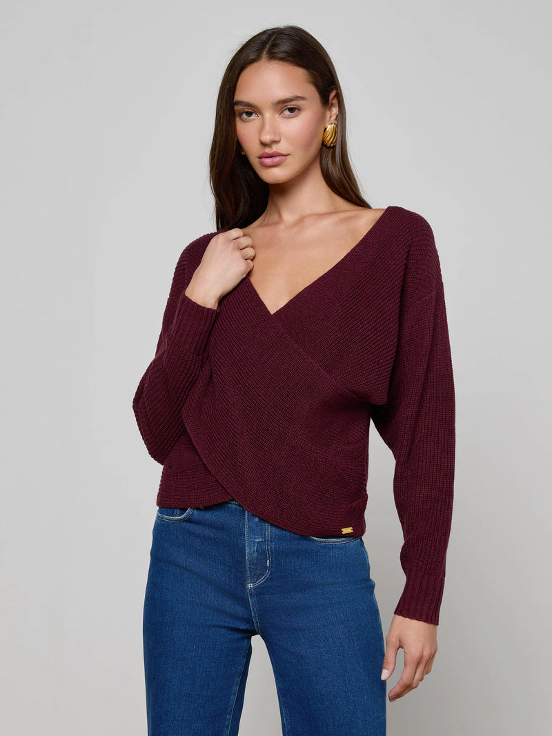 L’agence - Antonella Crossover Sweater - Dark Port