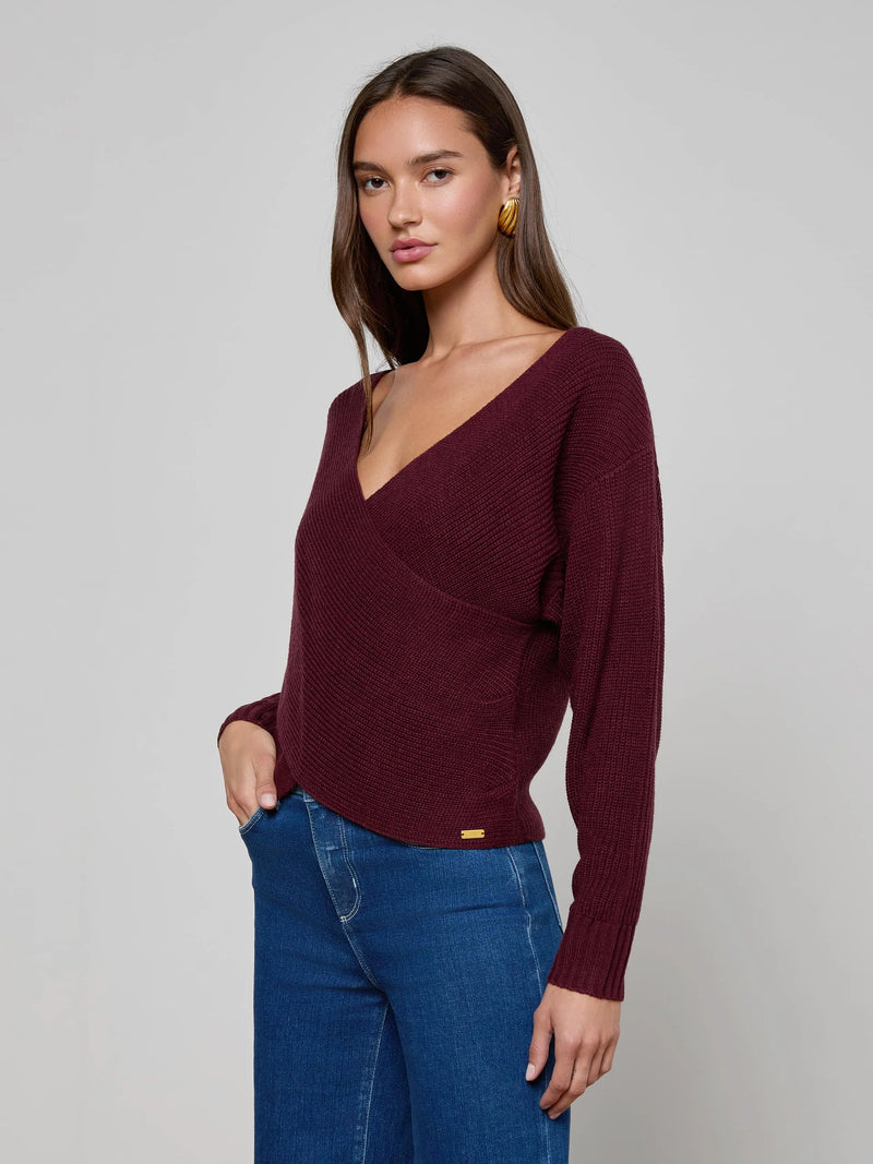 L’agence - Antonella Crossover Sweater - Dark Port