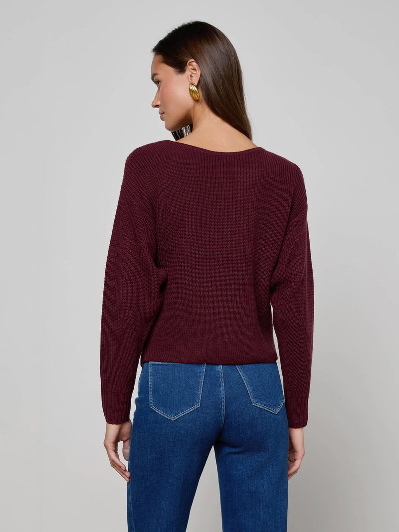 L’agence - Antonella Crossover Sweater - Dark Port
