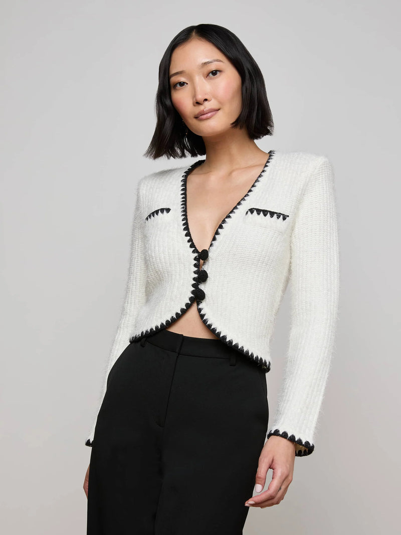 L'agence - Anaya Knit Cardi - White/Black