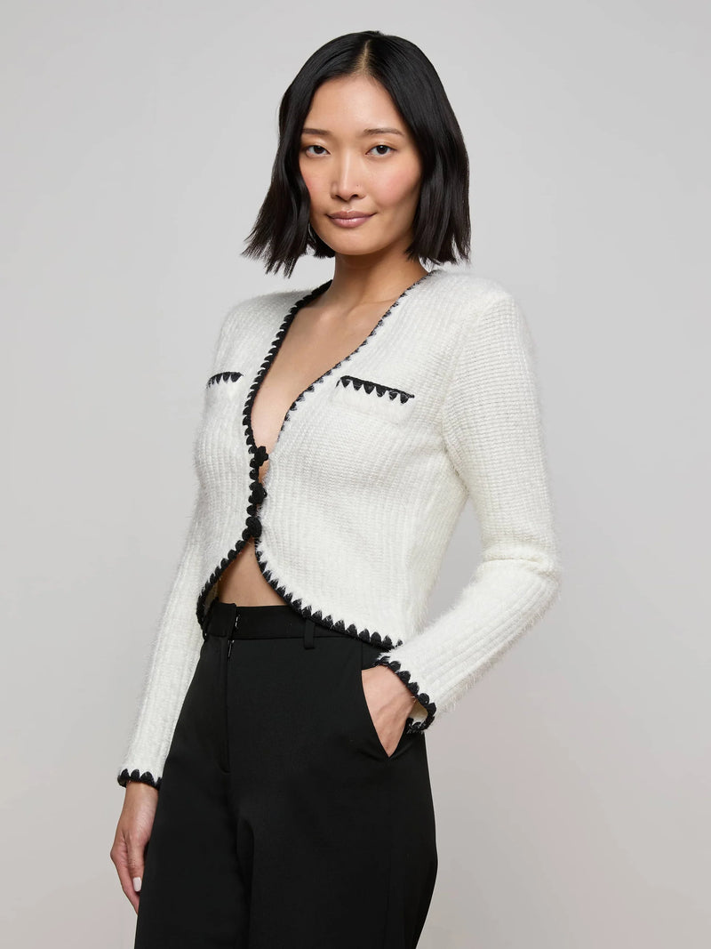 L'agence - Anaya Knit Cardi - White/Black