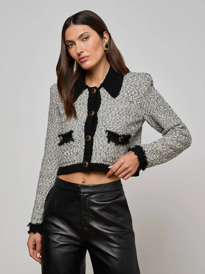 L'agence - Arielle Knit Jacket - White/Black