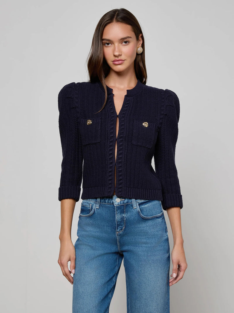 L'agence - Delli Cropped Cardigan - Midnight