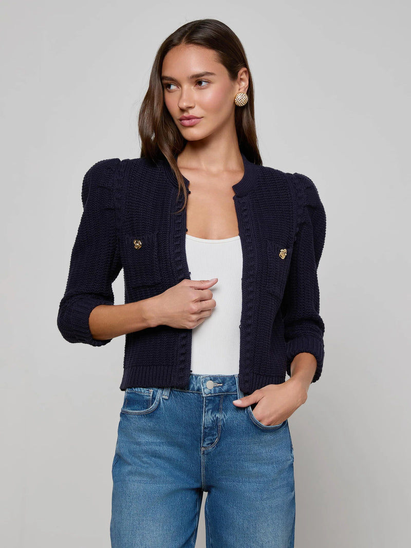 L'agence - Delli Cropped Cardigan - Midnight