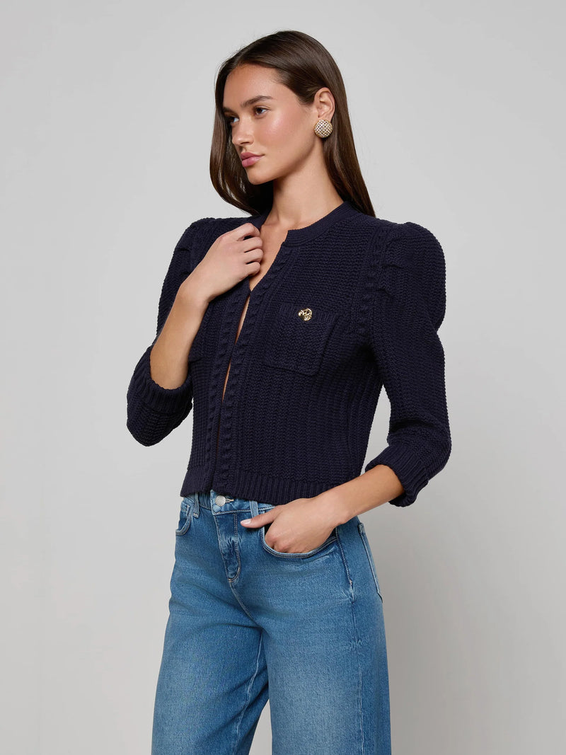 L'agence - Delli Cropped Cardigan - Midnight
