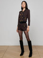 L'agence - Lumi Knit Micro Short - Dark Brown/Black