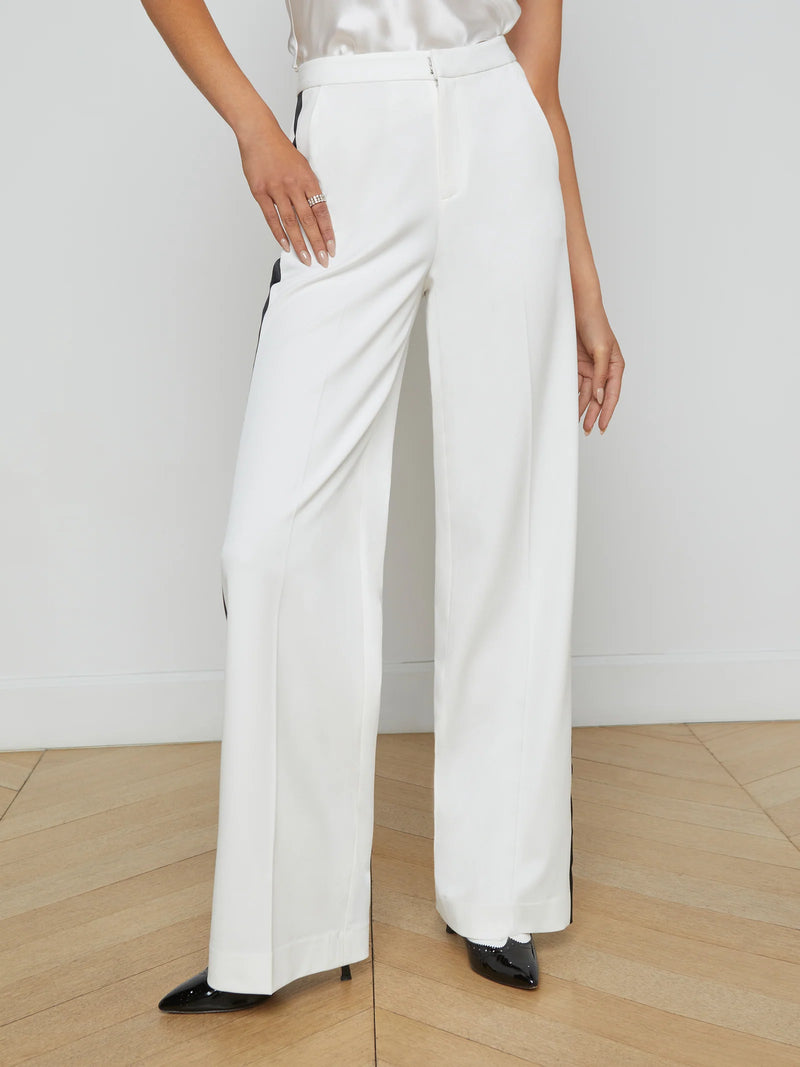 L'agence - Livvy Straight-Leg Trouser - White/Black