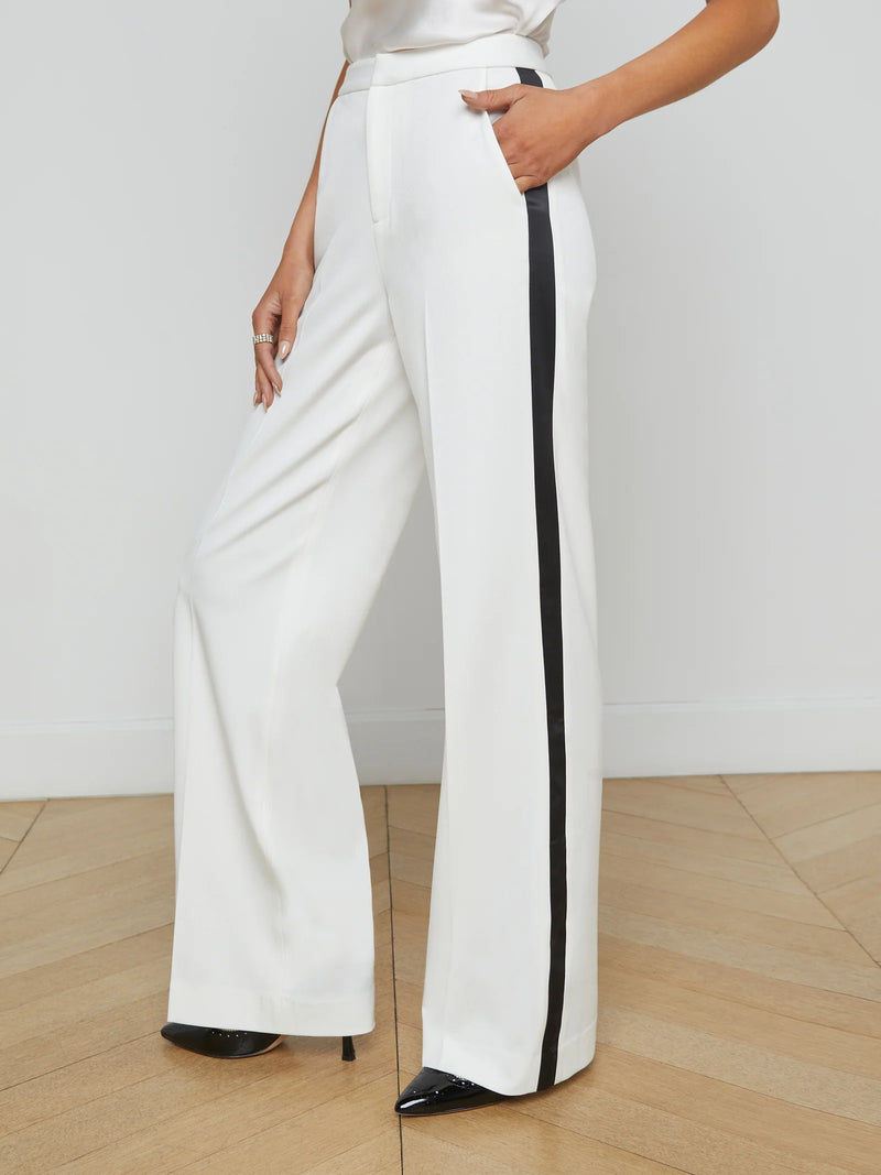 L'agence - Livvy Straight-Leg Trouser - White/Black