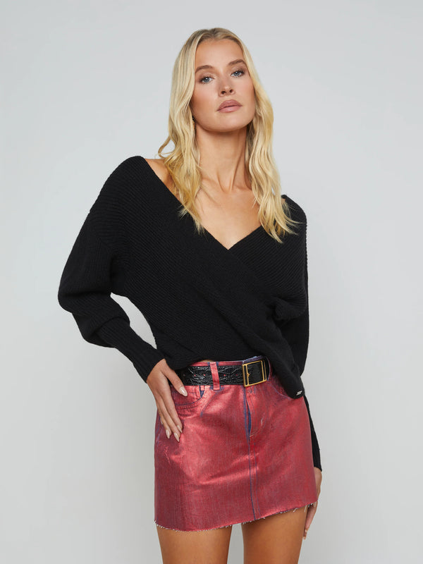 L'agence - Antonella Crossover Sweater - Black