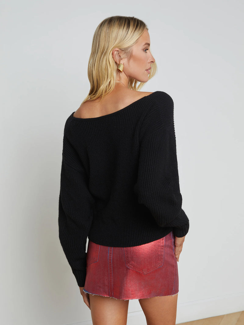 L'agence - Antonella Crossover Sweater - Black