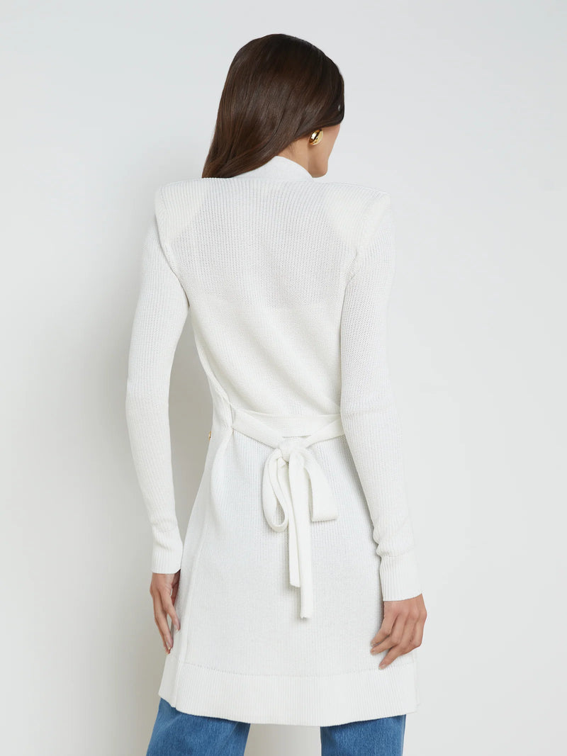 L’agence - Noe Double Breasted Cardigan - White