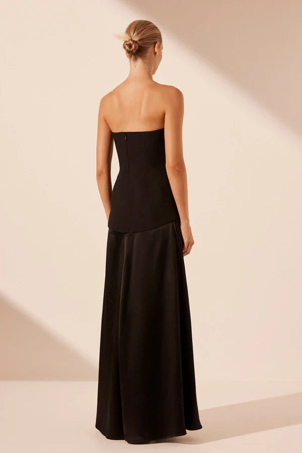 Shona Joy - Adri Strapless Panelled Maxi Dress - Black