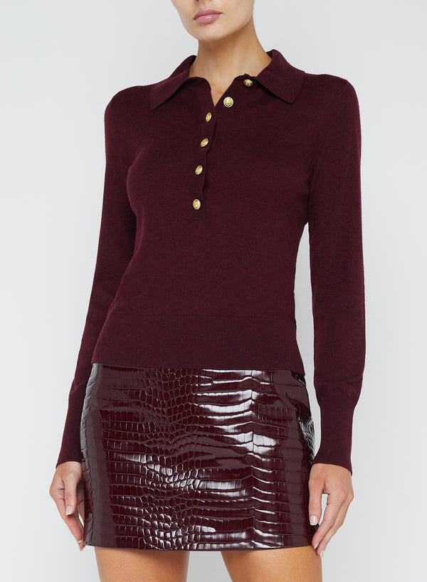 L'agence - Sterling Sweater - Dark Syrah/Gold