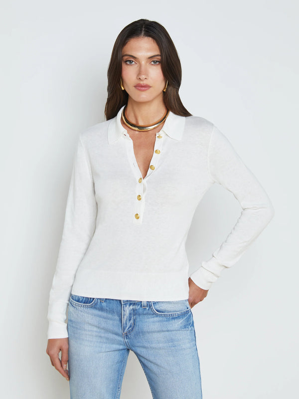 L’agence - Sterling Sweater - White/Gold