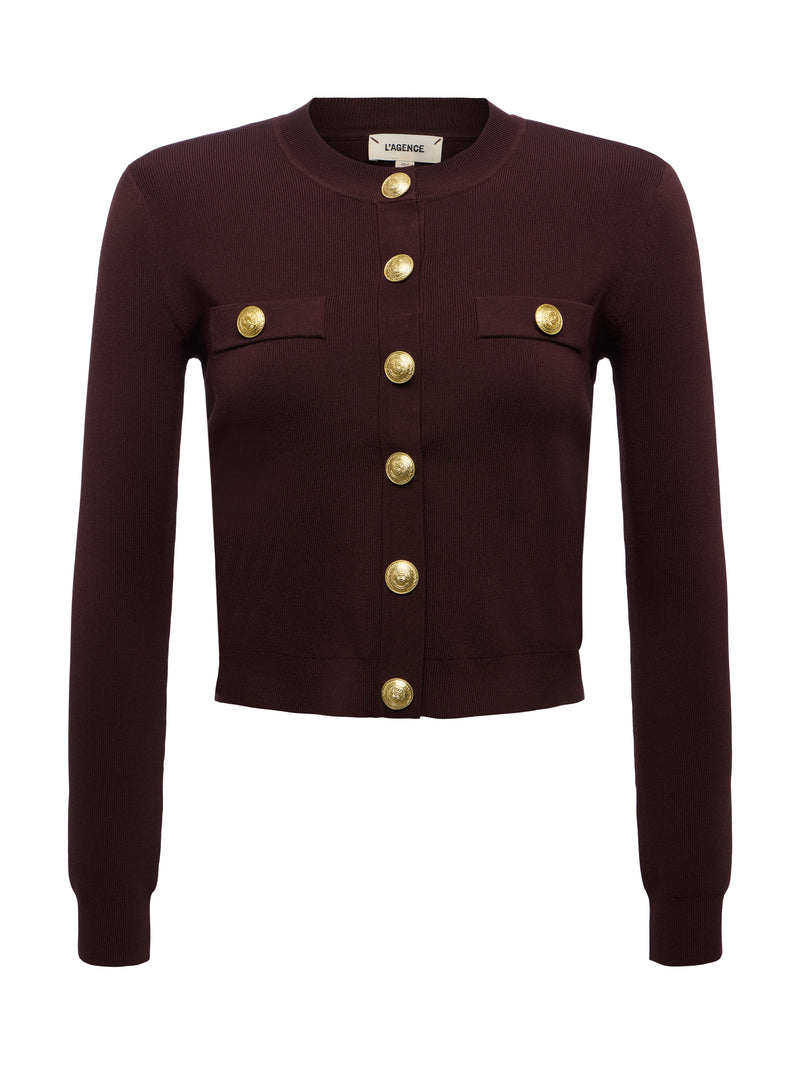 L'agence - Toulouse Cardigan - Chocolate/Gold