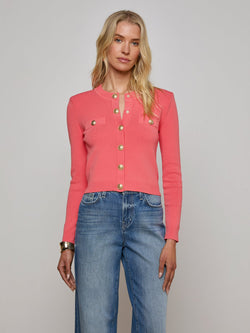 L’agence - Toulouse Cardigan - Coral Rose/Gold