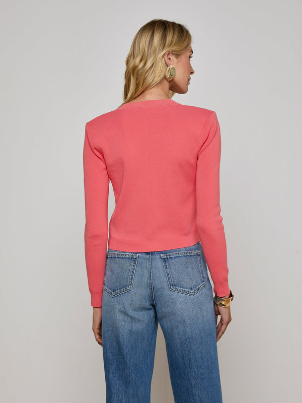 L’agence - Toulouse Cardigan - Coral Rose/Gold