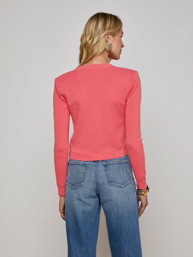 L’agence - Toulouse Cardigan - Coral Rose/Gold
