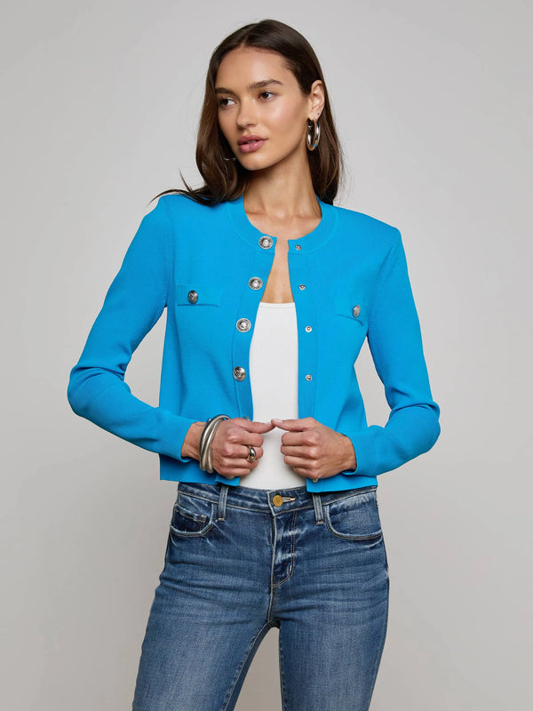 L'agence - Toulouse Cardigan - Dresden Blue/Nickel