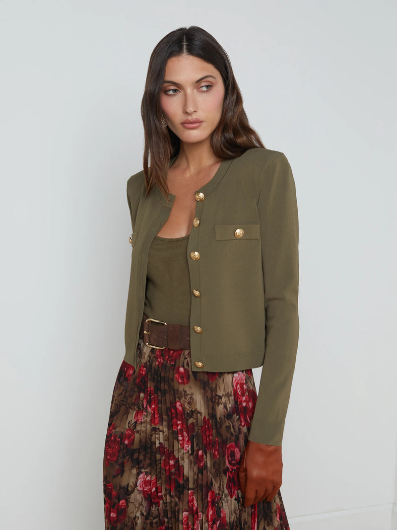 L'agence - Toulouse Cardigan - Pine/Gold