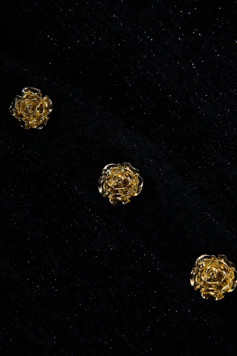 L'agence - Talulla Cardigan - Black Lurex/Gold Rose