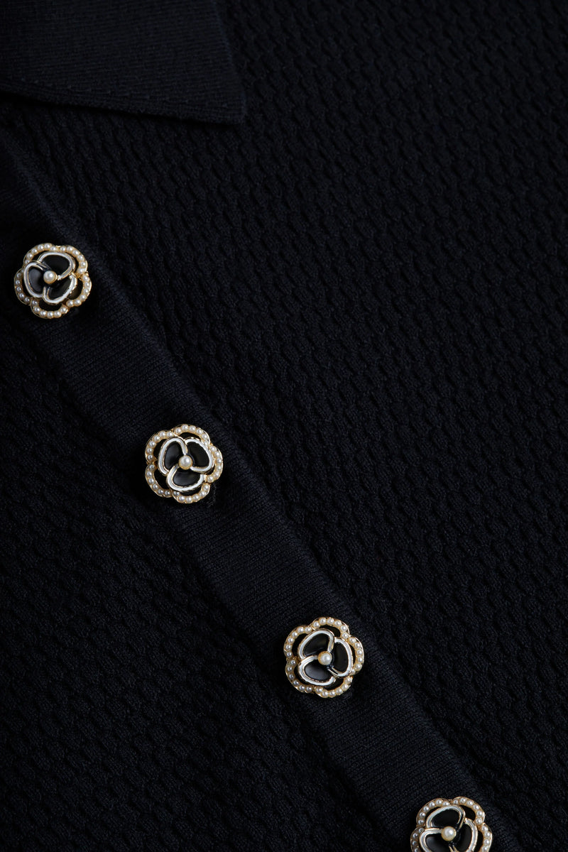 L'agence - Sterling Sweater - Black/Jewel Button