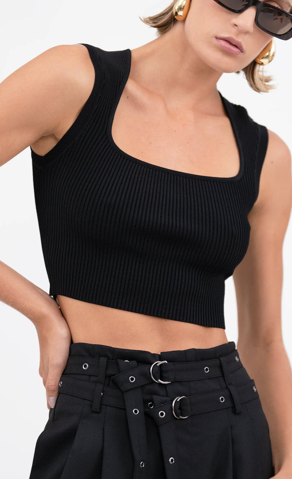 Nonchalant - Demi Crop - Black