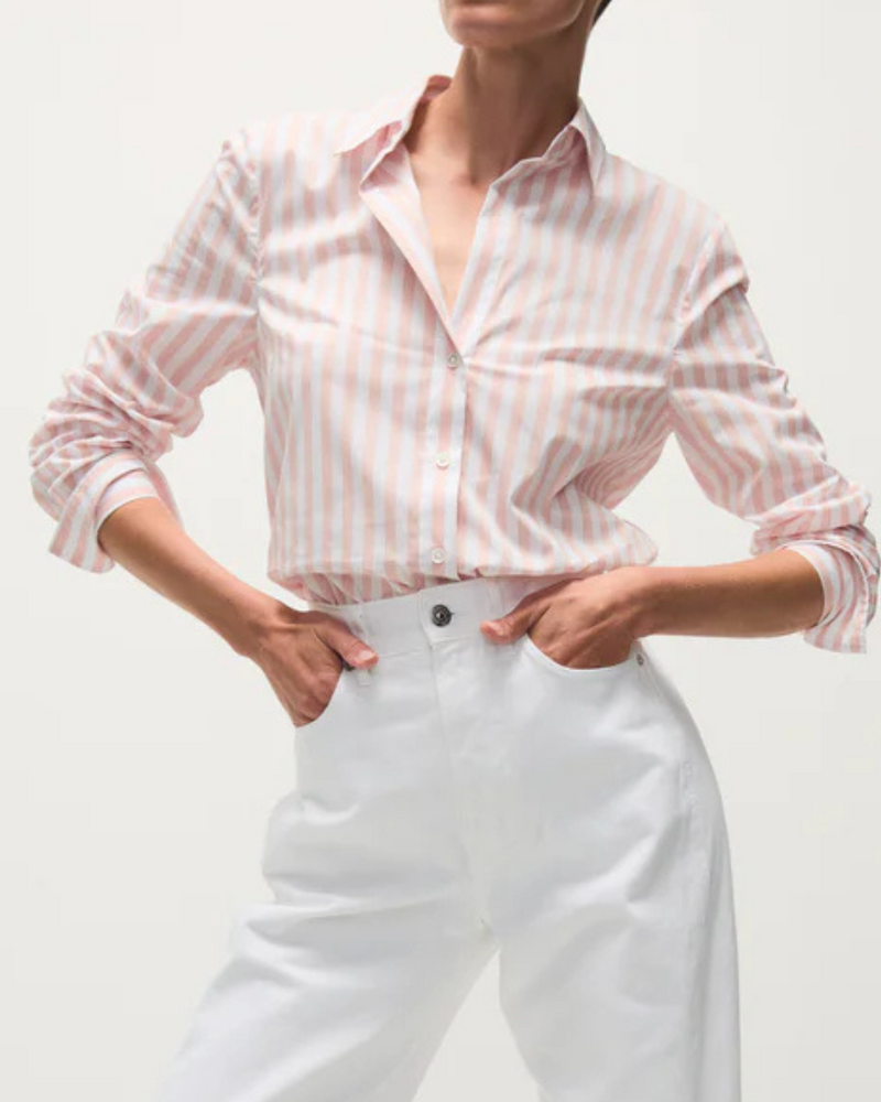 Veronica Beard - Amelia Shirt - Pink Shell/White