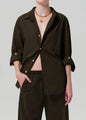 Citizens of Humanity - Kayla Shrunken Linen Shirt - Dark Olive