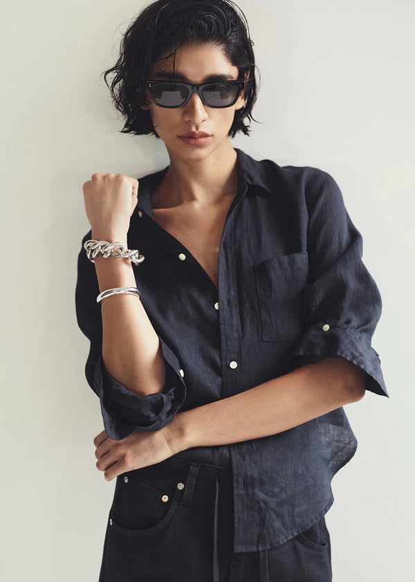 Citizens of Humanity - Kayla Shrunken Linen Shirt - True Navy