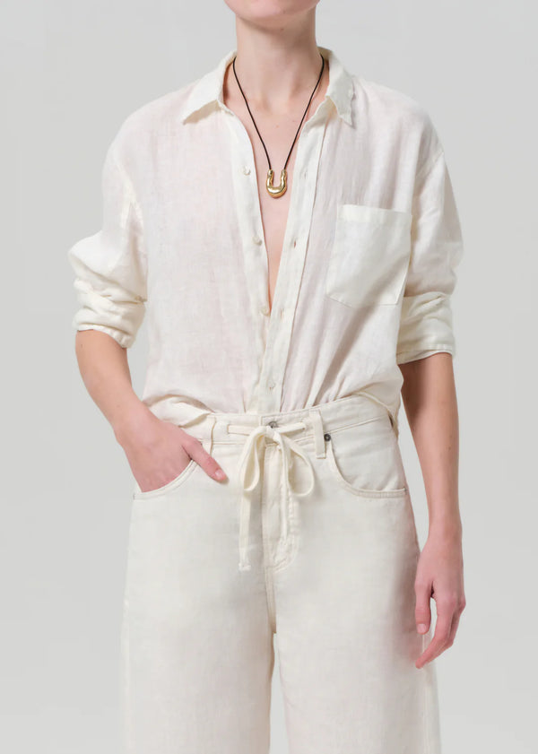 Citizens of Humanity - Kayla Shrunken Linen Shirt - Vanilla