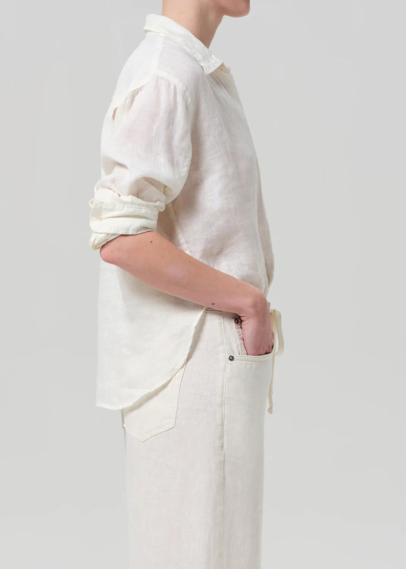 Citizens of Humanity - Kayla Shrunken Linen Shirt - Vanilla