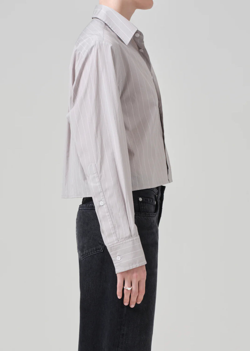 Citizens of Humanity - Fino Cropped Shirt - Tailor Grey Stripe