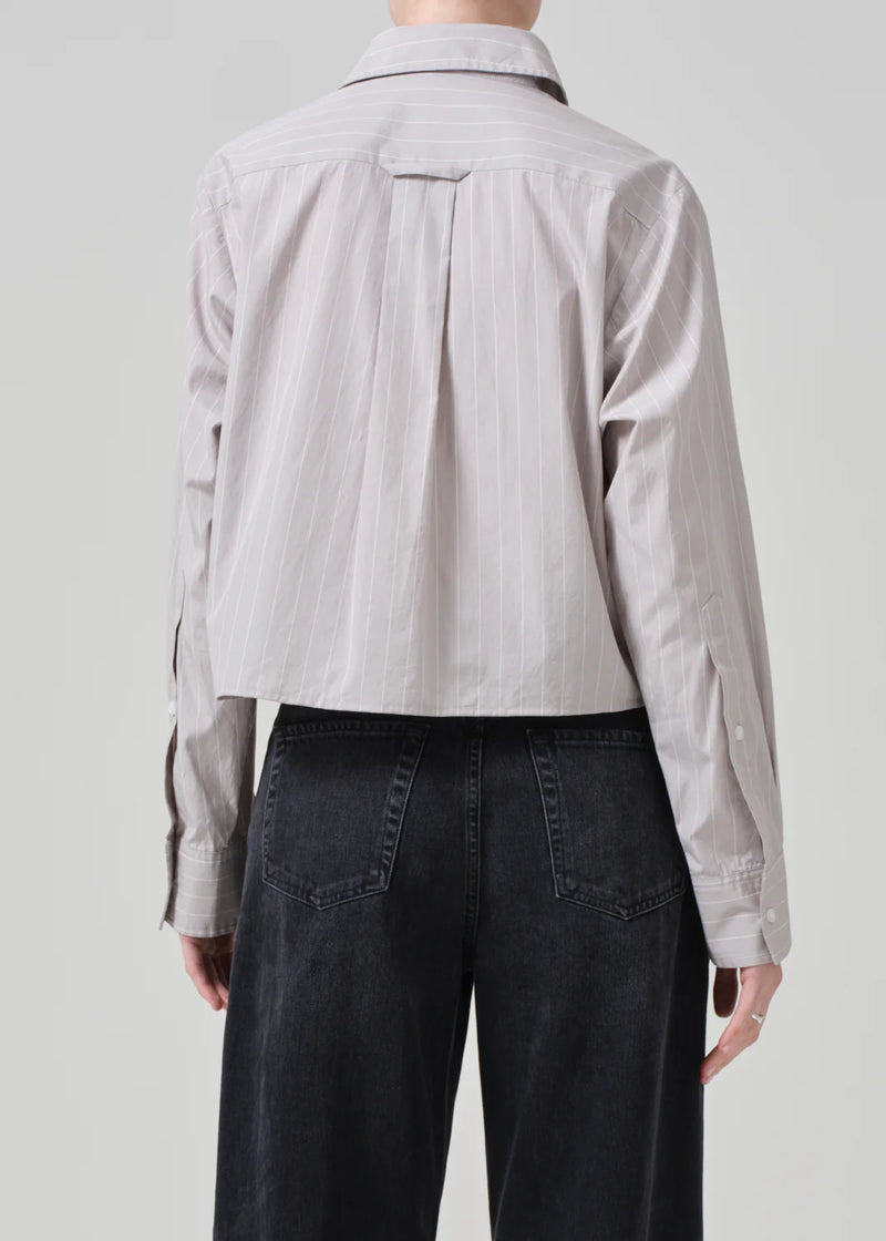 Citizens of Humanity - Fino Cropped Shirt - Tailor Grey Stripe